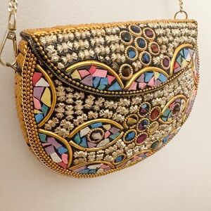 Ramos OOAK HANDMADE Multicolor Embellished Women's Bag